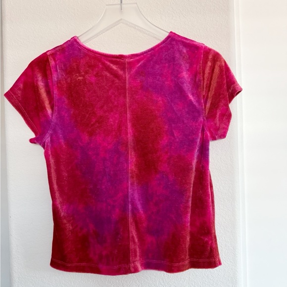 Free People Bright Eyes Pink Purple Tie Dye Velvet Baby Tee - Picture 3 of 8